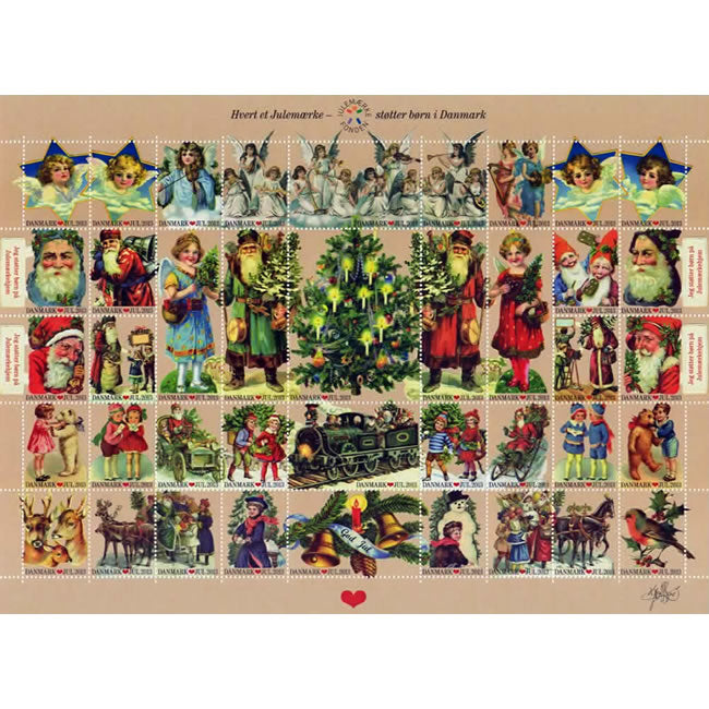 Danish Christmas Seals デンマーク クリスマス シール (2013年/1シート50枚)