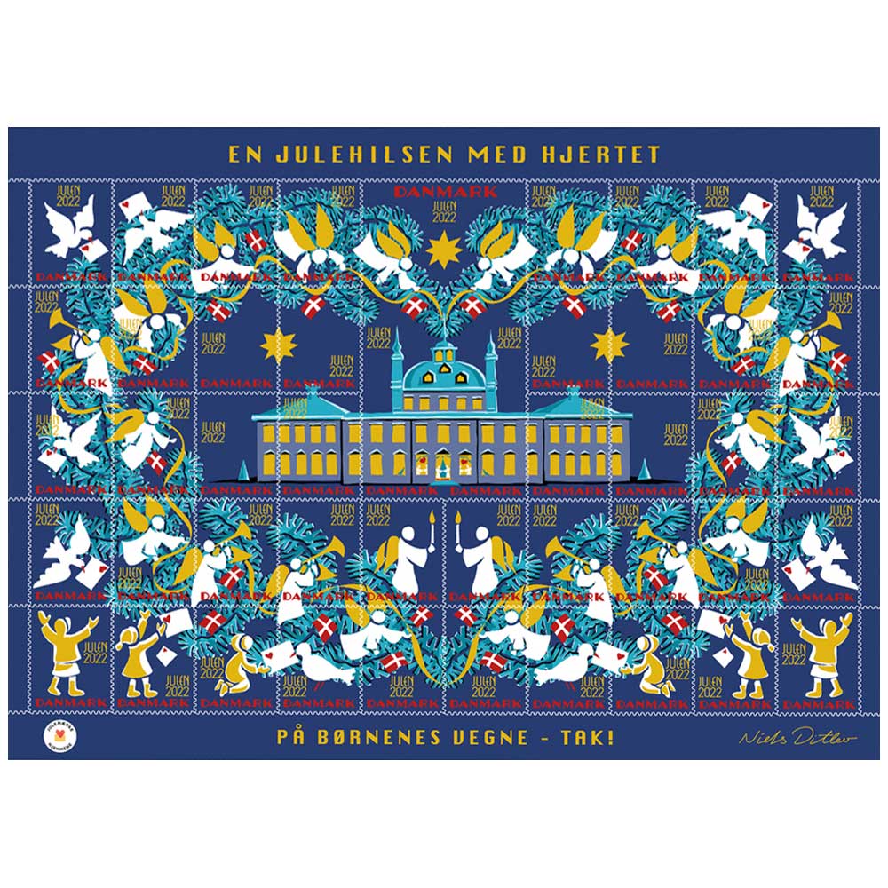 Danish Christmas Seals デンマーク クリスマス シール ( 2022年 / 1シート50枚 )