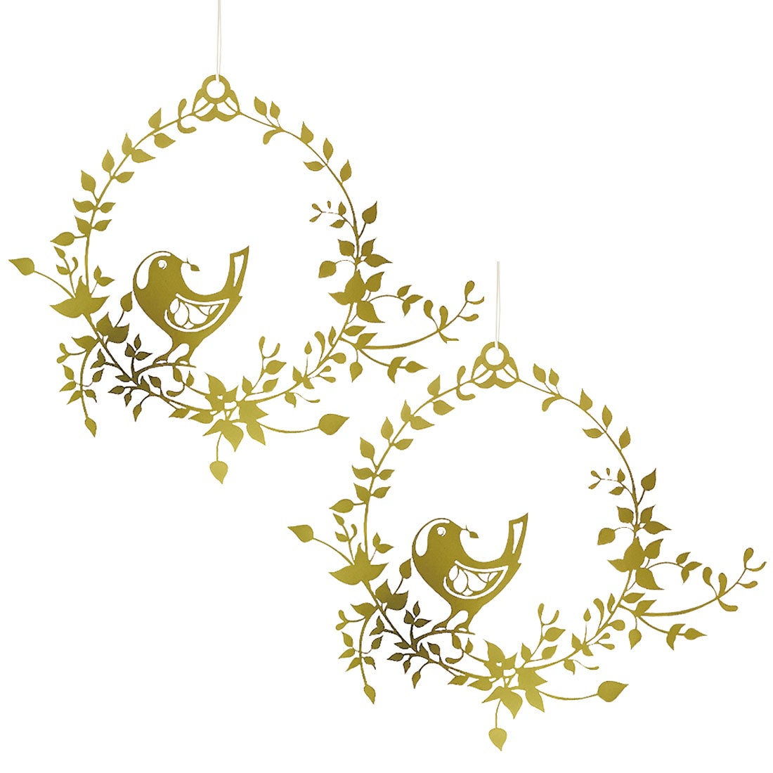 JETTE FROLICH イエッテ・フローリッヒ 小鳥と花のリース 2個セット ( S / ゴールド )
