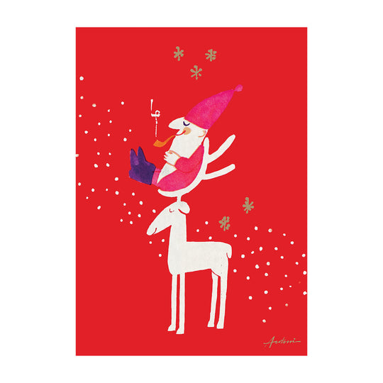 【30%OFF】Ib Antoni イブ・アントーニ クリスマス グリーティングカード(トナカイの椅子)【セール】