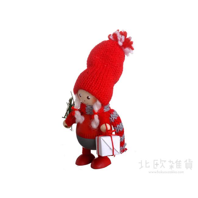 NORDIKA nisse ノルディカ ニッセ クリスマス 木製人形(プレゼントを持った胴長女の子)