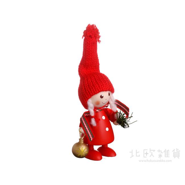 NORDIKA nisse ノルディカ ニッセ クリスマス 木製人形(オーナメントを持ったコートの女の子)