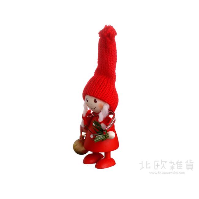 NORDIKA nisse ノルディカ ニッセ クリスマス 木製人形(オーナメントを持ったコートの女の子)