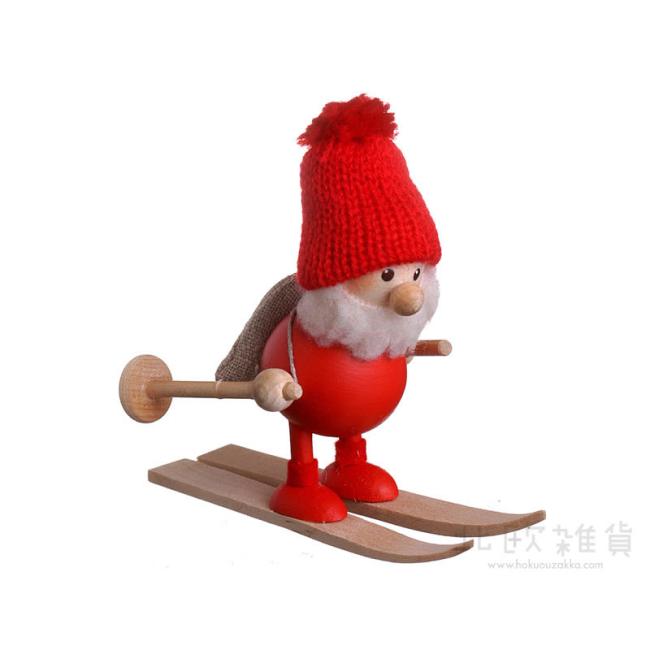 NORDIKA nisse ノルディカ ニッセ クリスマス 木製人形(スキーをしているふとっちょサンタ / レッド)