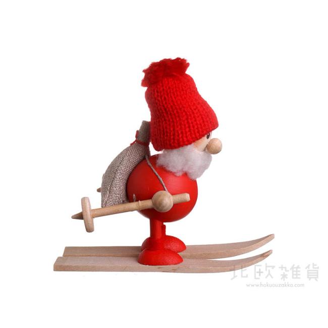 NORDIKA nisse ノルディカ ニッセ クリスマス 木製人形(スキーをしているふとっちょサンタ / レッド)