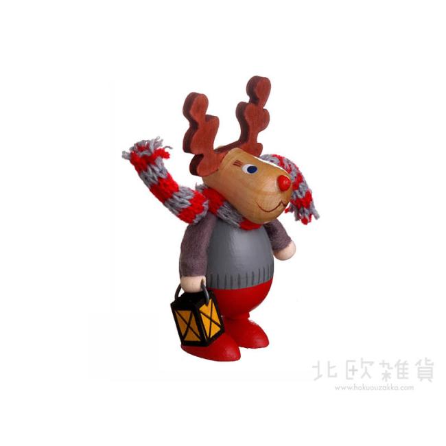 NORDIKA nisse ノルディカ ニッセ クリスマス 木製人形(ランタンを持った胴長トナカイ)