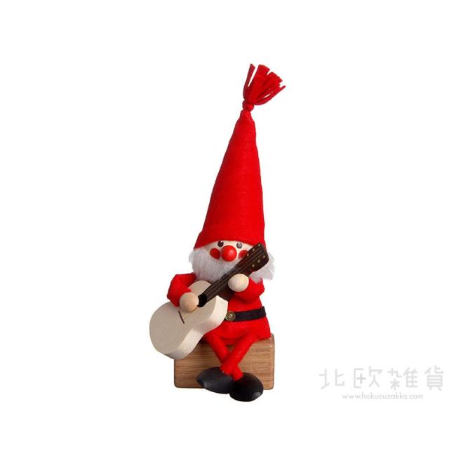 NORDIKA nisse ノルディカ ニッセ クリスマス 木製人形 (ギターを持ったサンタ / レッド)