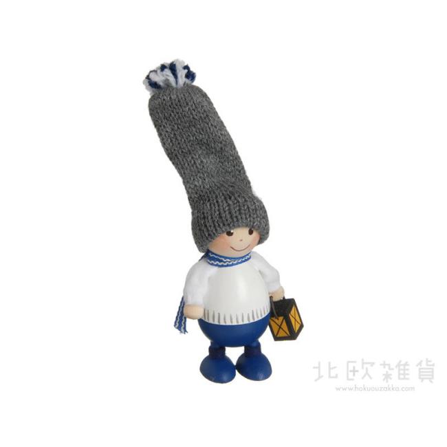 NORDIKA nisse ノルディカ ニッセ クリスマス 木製人形(ランタンを持ったふとっちょ男の子 / ホワイト)