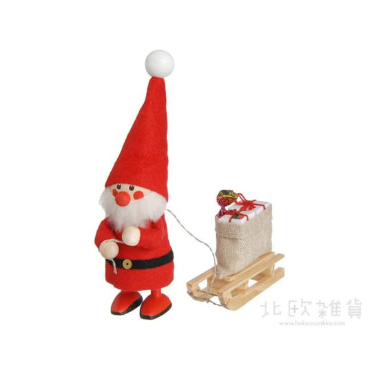 NORDIKA nisse ノルディカ ニッセ クリスマス 木製人形(そりをひいたサンタ / レッド)