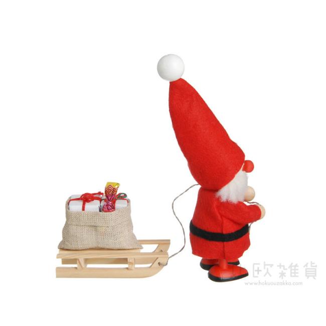 NORDIKA nisse ノルディカ ニッセ クリスマス 木製人形(そりをひいたサンタ / レッド)