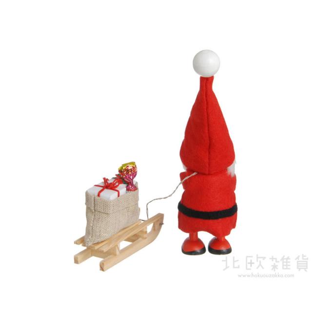 NORDIKA nisse ノルディカ ニッセ クリスマス 木製人形(そりをひいたサンタ / レッド)