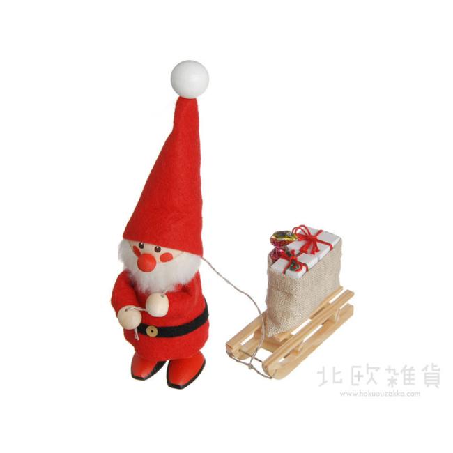 NORDIKA nisse ノルディカ ニッセ クリスマス 木製人形(そりをひいたサンタ / レッド)