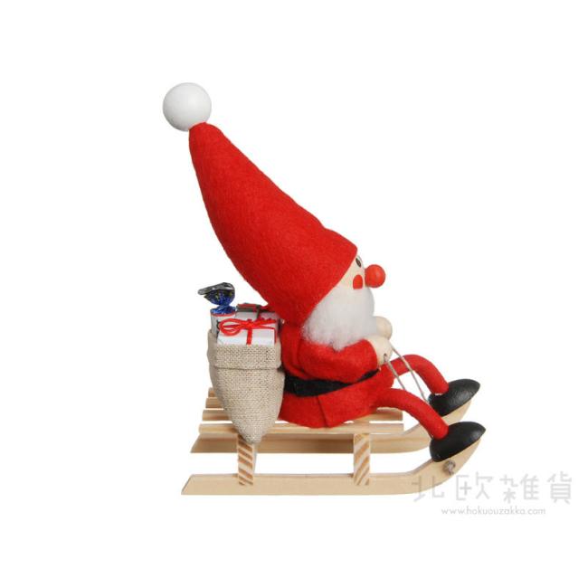 NORDIKA nisse ノルディカ ニッセ クリスマス 木製人形(そりに乗ったサンタ / レッド)