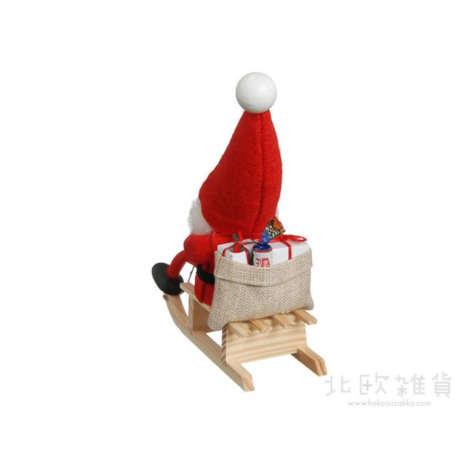 NORDIKA nisse ノルディカ ニッセ クリスマス 木製人形（そりに乗ったサンタ / レッド）
