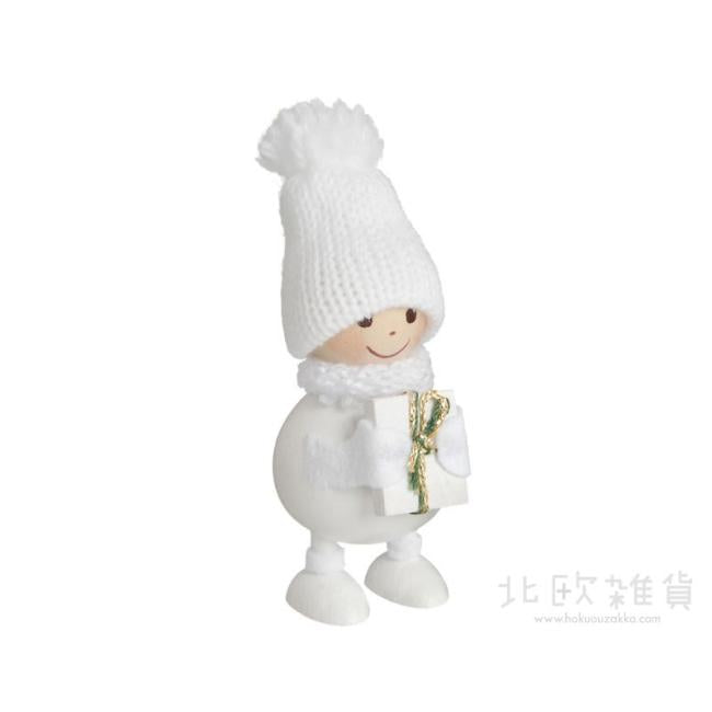 NORDIKA nisse ノルディカ ニッセ クリスマス 木製人形(プレゼントを抱えたふとっちょ男の子 / ホワイト)