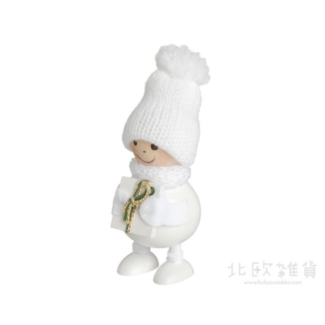 NORDIKA nisse ノルディカ ニッセ クリスマス 木製人形(プレゼントを抱えたふとっちょ男の子 / ホワイト)