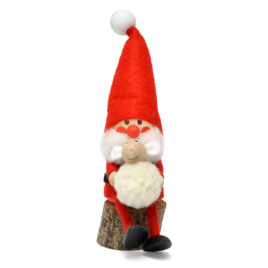 NORDIKA nisse ノルディカ ニッセ クリスマス 木製人形(白羊を抱えるサンタ)