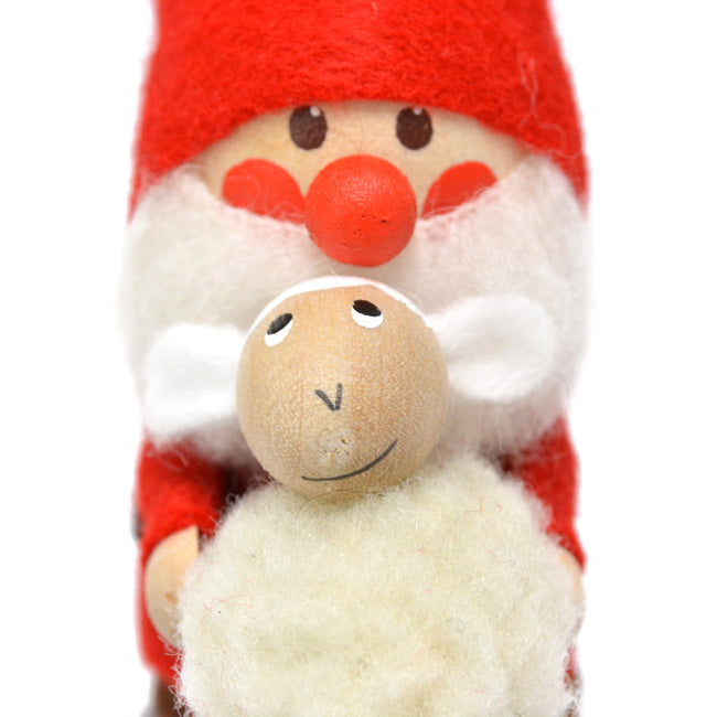 NORDIKA nisse ノルディカ ニッセ クリスマス 木製人形(白羊を抱えるサンタ)