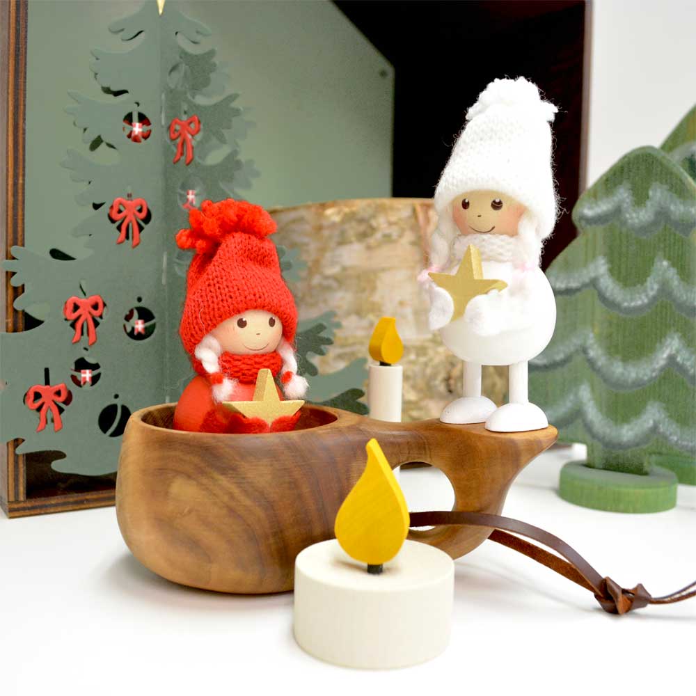 NORDIKA nisse ノルディカ ニッセ クリスマス 木製人形(星を抱えた白い女の子)
