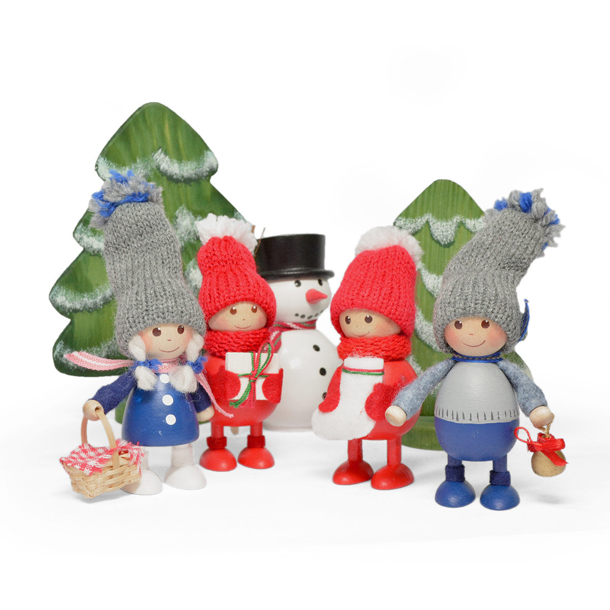 NORDIKA nisse ノルディカ ニッセ クリスマス 木製人形(かごを持った青いコートの女の子)