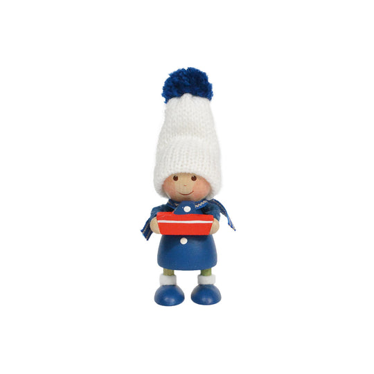 NORDIKA nisse ノルディカ ニッセ クリスマス 木製人形(小舟を持った青いコートの男の子)