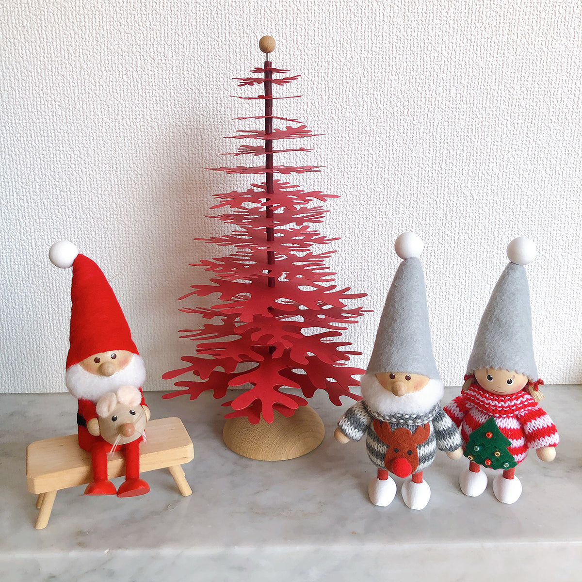 NORDIKA nisse ノルディカ ニッセ クリスマス 木製人形（ニットセーターサンタ（トナカイ））
