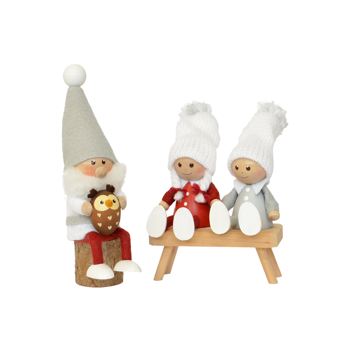 NORDIKA nisse ノルディカ ニッセ クリスマス 木製人形（フクロウを抱えたサンタ）