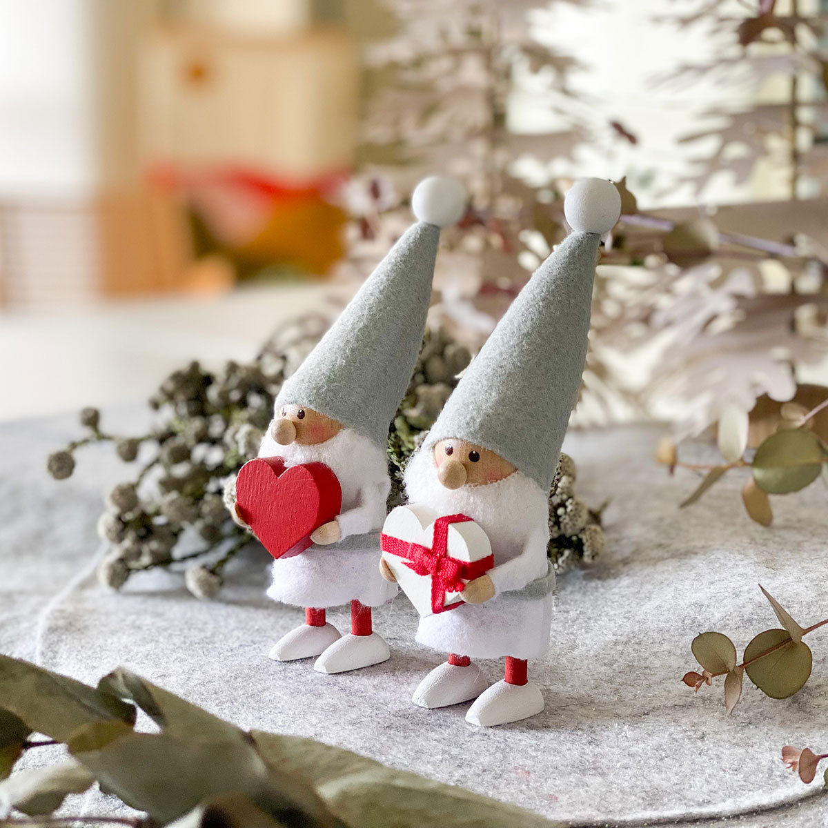 NORDIKA nisse ノルディカ ニッセ クリスマス 木製人形( ハートフルサンタ / サイレントナイト / ホワイト×レッド )
