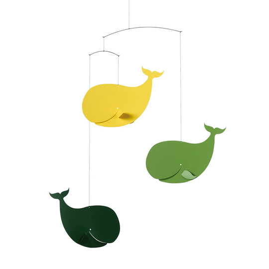 Flensted Mobiles フレンステッド・モビール( Happy Whales ハッピーホエールズ / グリーン イエロー / 81G )