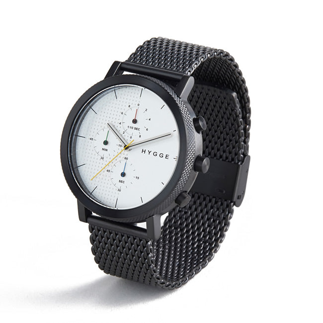 HYGGE Watches ヒュッゲウォッチズ 2204 SERIES WATCH(9032-026 MESH / White dial / Black case)