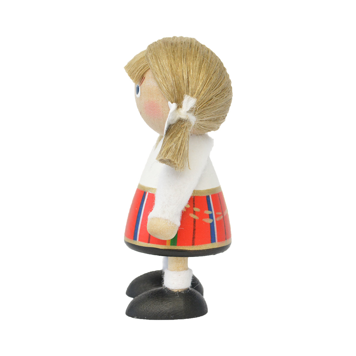 NORDIC GIFT ノルディック・ギフト 木製人形 民族衣装の女の子 ( ホワイト×オレンジ )