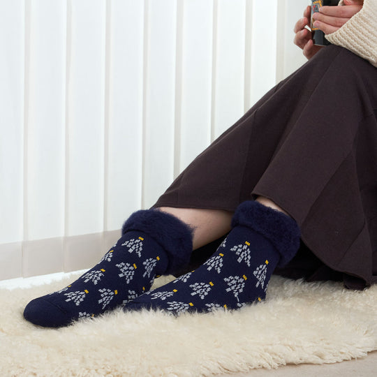 from F フロムエフ もこもこソックス  ( kuusi もみの木 / ネイビー / 22.5～25cm )