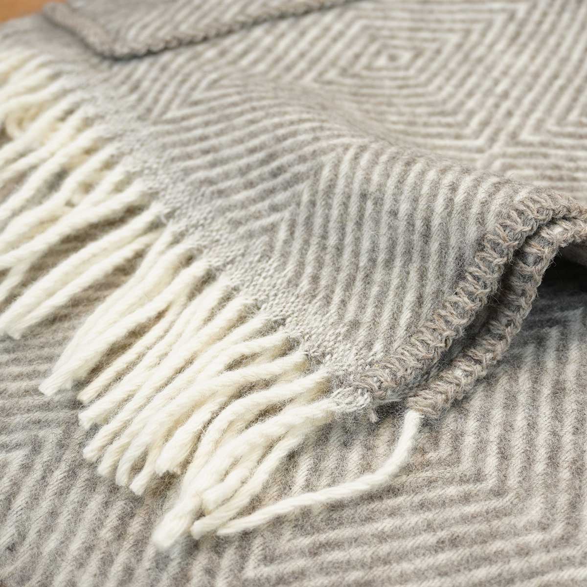 LAPUAN KANKURIT ラプアンカンクリ ポケットショール MARIA ( 60×180cm / グレー×ホワイト )