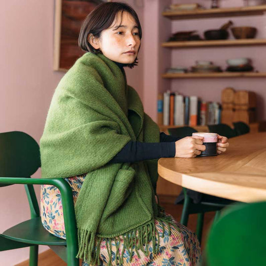 LAPUAN KANKURIT ラプアンカンクリ ポケットショール UNI ( 60×170cm / オリーブ )