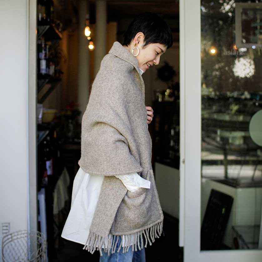 LAPUAN KANKURIT ラプアンカンクリ ポケットショール UNI ( 60×170cm / メランジベージュ )