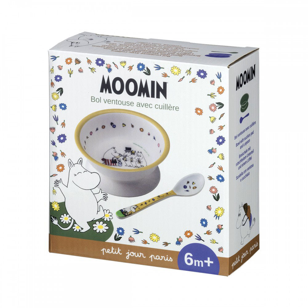 Moomin ムーミン petit jour paris プチ・ジュール・パリ 吸盤付きボウルとスプーン付き カラフル ( ムーミンファミリー / イエロー )
