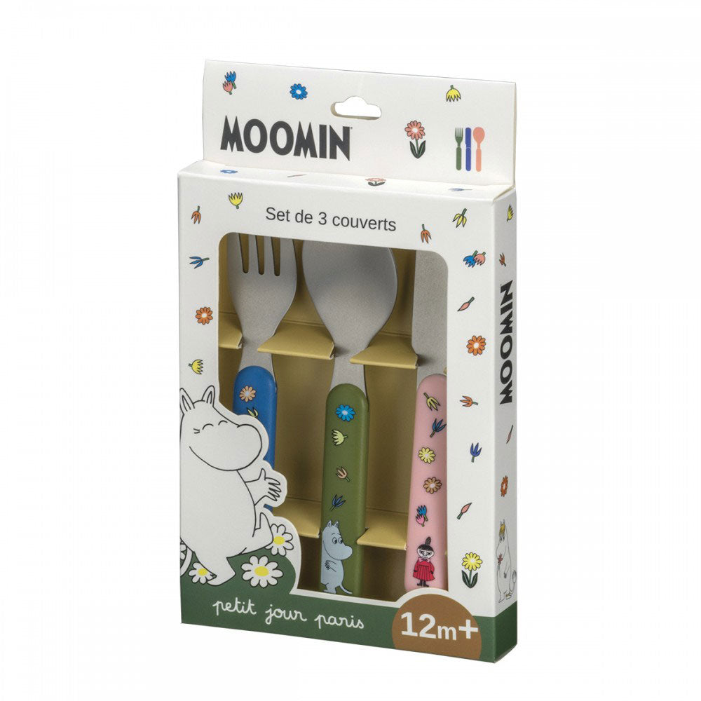 Moomin ムーミン petit jour paris プチ・ジュール・パリ カトラリー3点セット カラフル ( ブルー / グリーン / ピンク )
