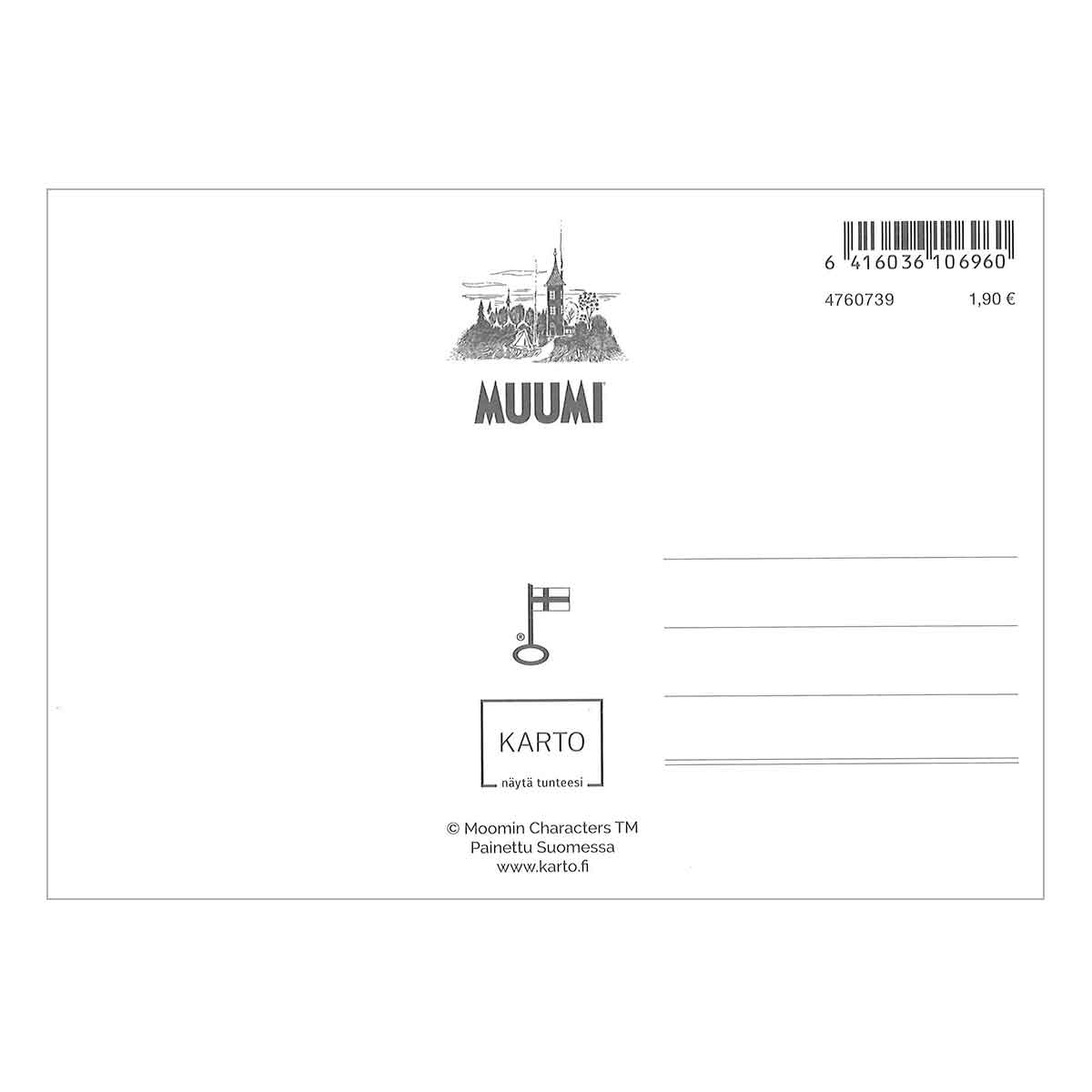 Moomin ムーミン Karto カルト ポストカード ( 笛を吹くスナフキン )