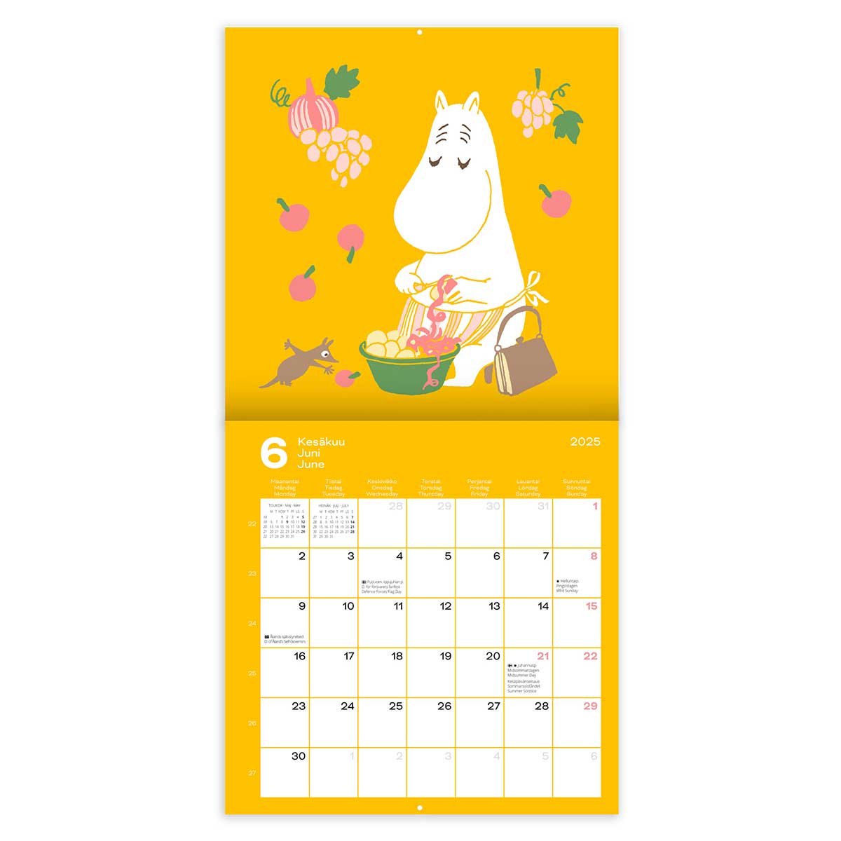 【50%OFF】Moomin ムーミン Putinki プティンキ 壁掛けカレンダー 2025年 ( ミニ / 20×20cm )【セール】