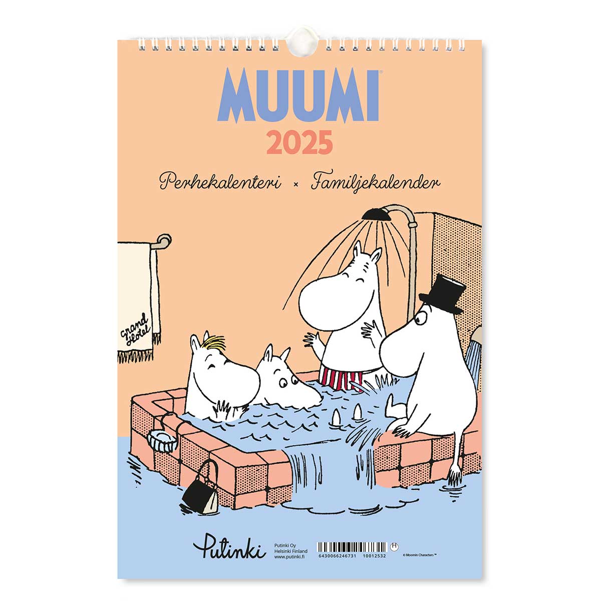 Moomin ムーミン Putinki プティンキ 壁掛けカレンダー 2025年 ( ファミリーカレンダー / 23×34cm )