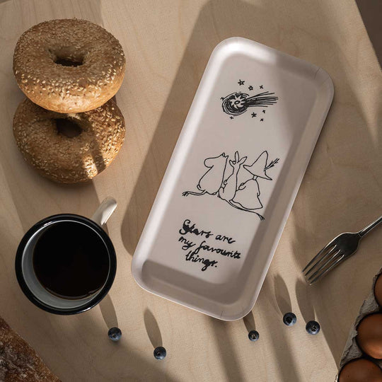 Moomin ムーミン Muurla ムールラ 木製トレイ ( ムーミン80周年 / ホワイト / 27×13cm )