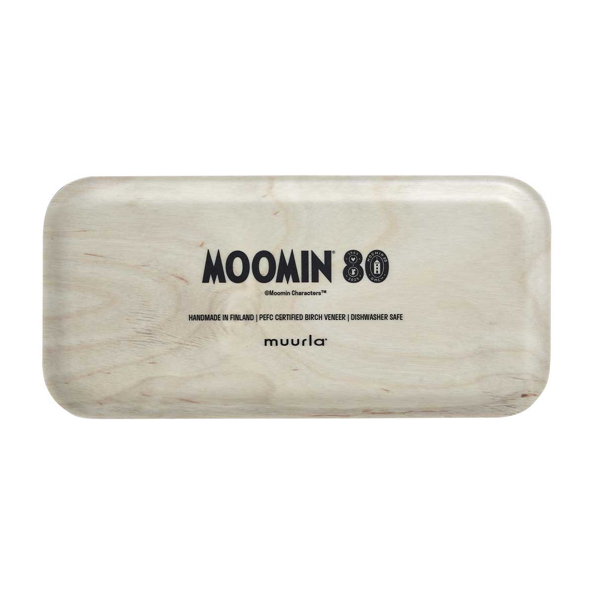 Moomin ムーミン Muurla ムールラ 木製トレイ ( ムーミン80周年 / ホワイト / 27×13cm )