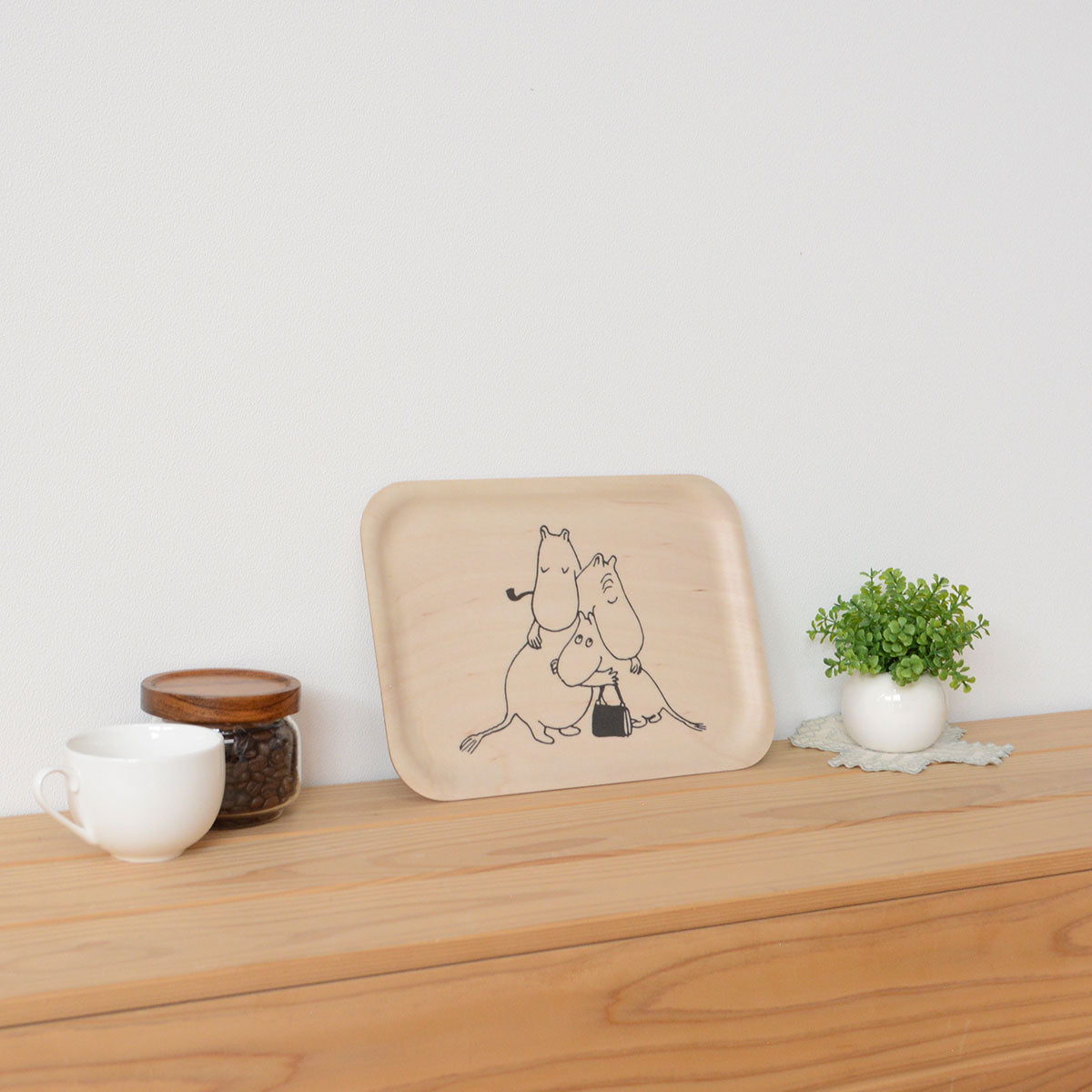 Moomin ムーミン Muurla ムールラ 木製トレイ ( ムーミン80周年 / ファミリー / 27×20cm )