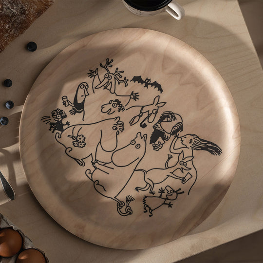 Moomin ムーミン Muurla ムールラ 木製トレイ ( ムーミン80周年 / ファミリー / ラウンド / Φ35cm )