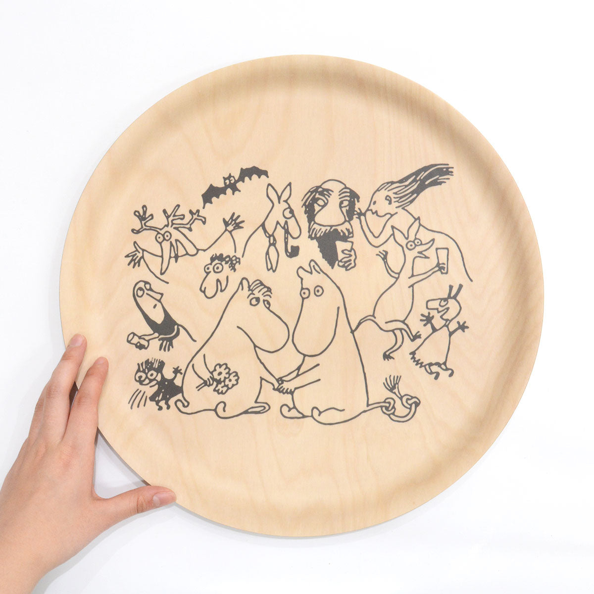 Moomin ムーミン Muurla ムールラ 木製トレイ ( ムーミン80周年 / ファミリー / ラウンド / Φ35cm )