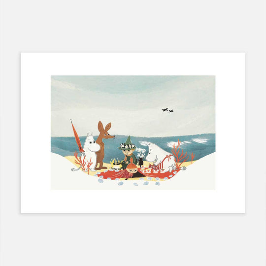 Moomin ムーミン Postery ポストリー ミニポスター ( Moomin Picnic by the Sea / 21 × 30 cm )