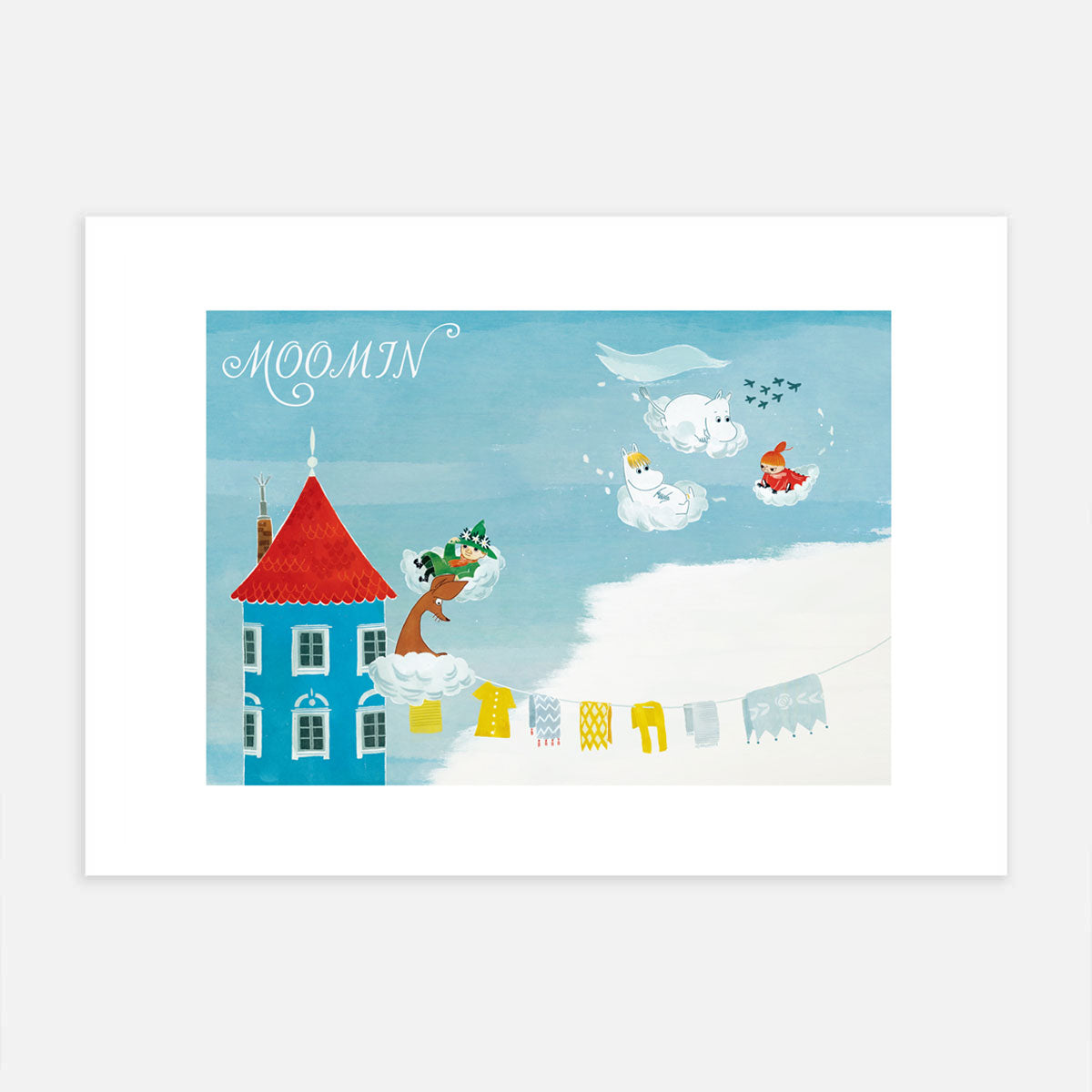 Moomin ムーミン Postery ポストリー ミニポスター ( Moomin Cloud Surfing / 21 × 30 cm )