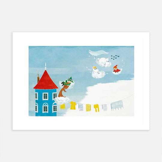 Moomin ムーミン Postery ポストリー ミニポスター ( Moomin Cloud Surfing / 21 × 30 cm )