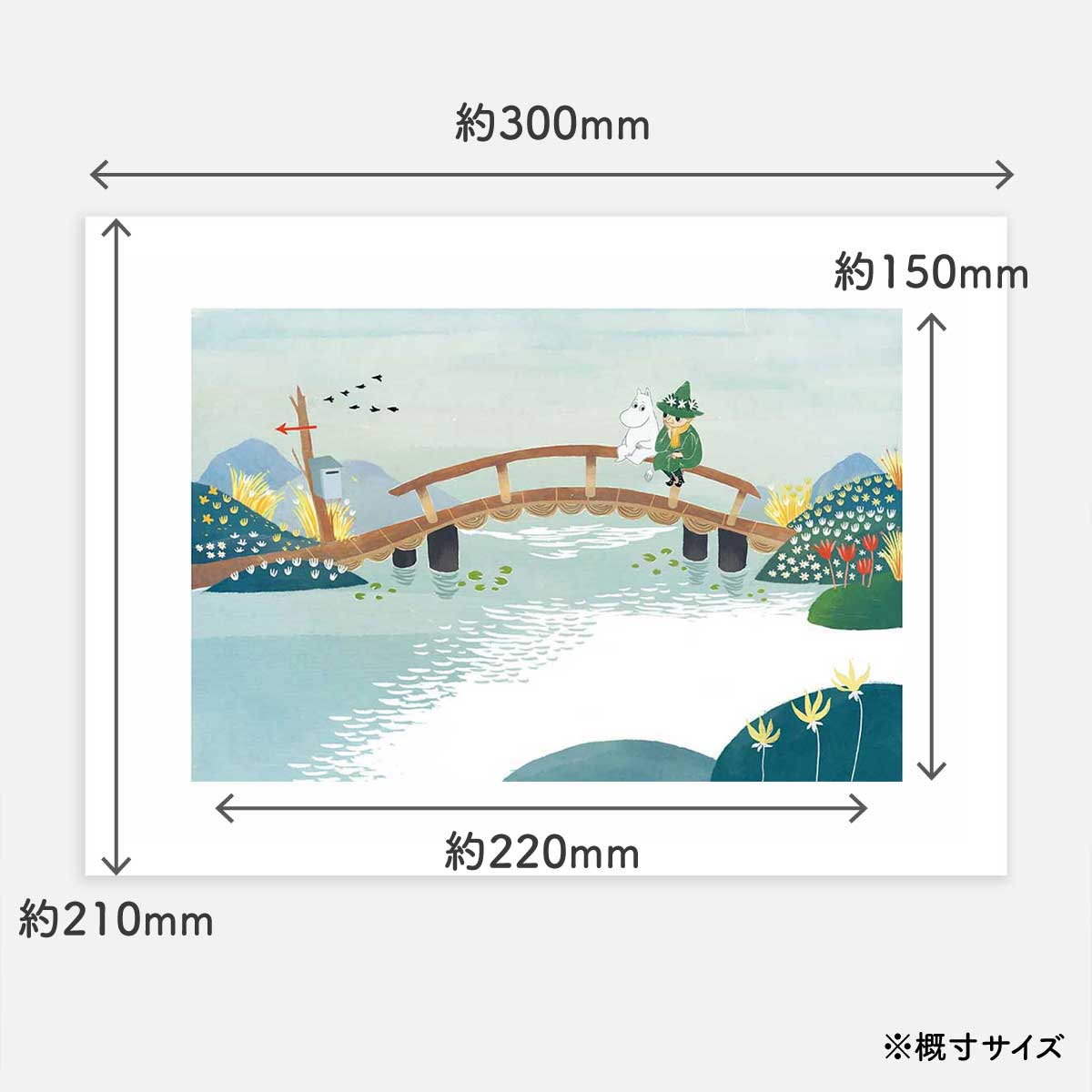 Moomin ムーミン Postery ポストリー ミニポスター ( Moomin and Snufkin / 21 × 30 cm )