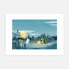 Moomin ムーミン Postery ポストリー ミニポスター ( Moomin Nighttime Campfire / 21 × 30 cm )
